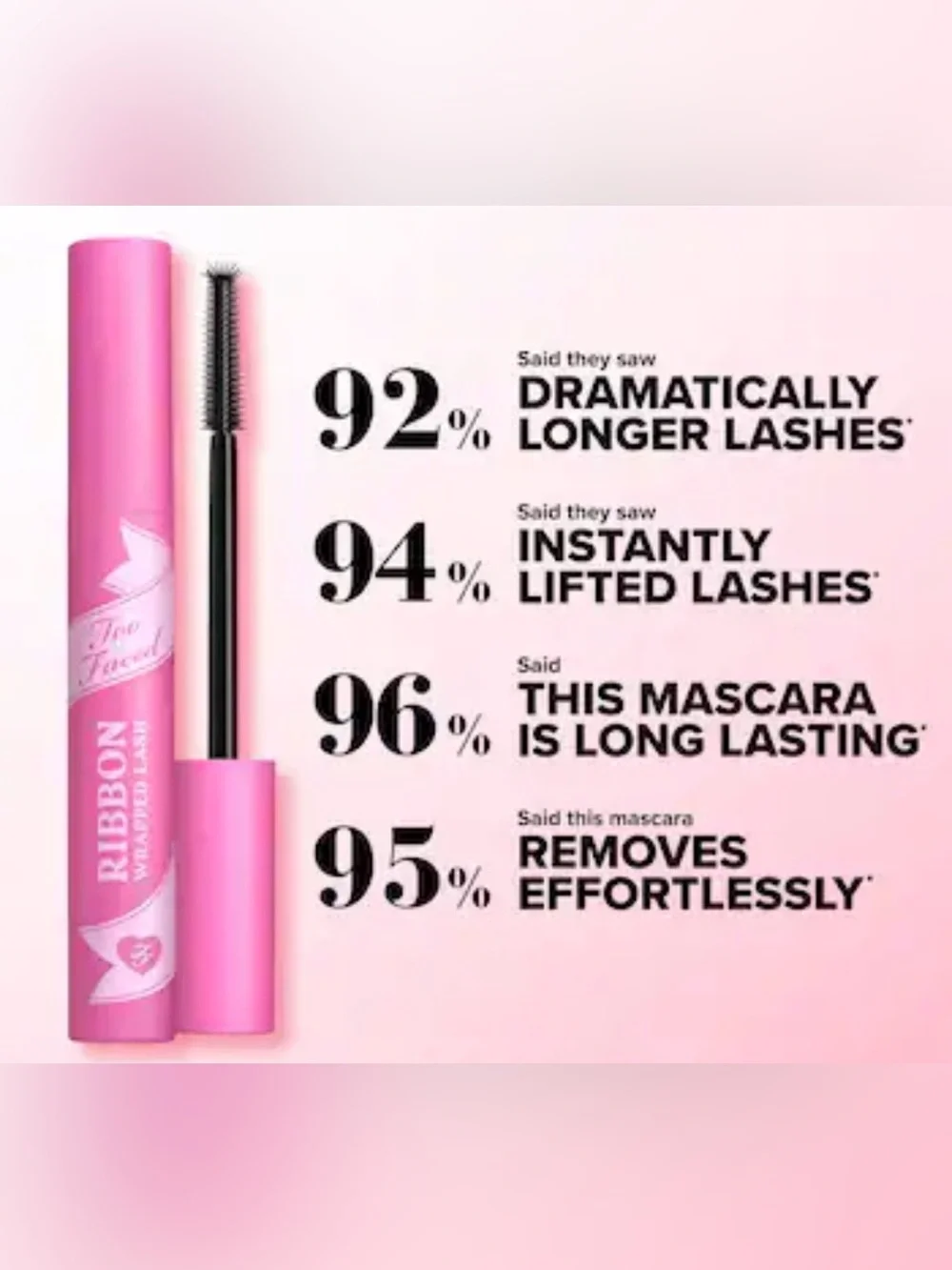 NWT Too Faced Ribbon Wrapped Lash Extreme Length Tubing Mascara Mini